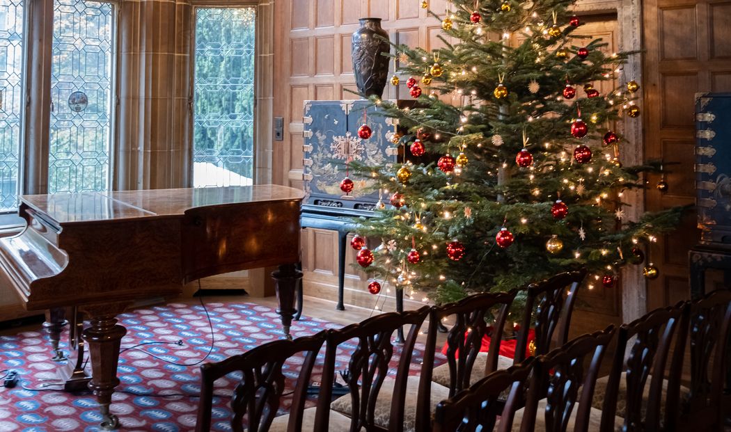Weihnachtsbaum in der Bibliothek am historischen Flügel